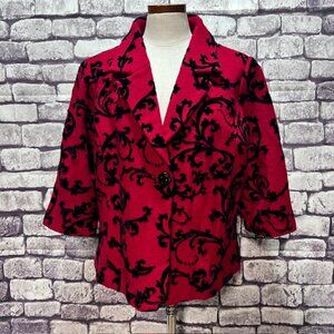 Coldwater Creek Red & Black Wool Jacket Size 1X